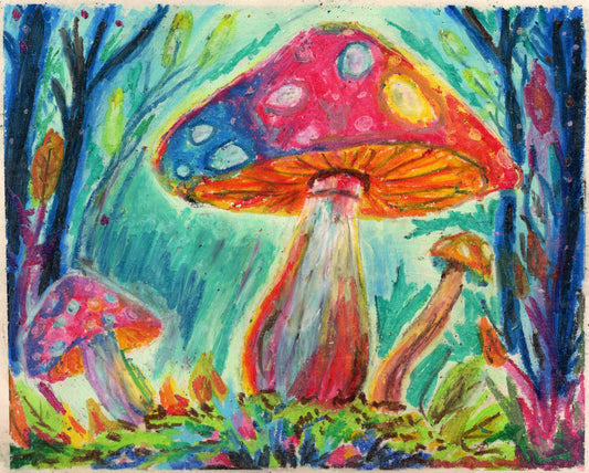 Colorful Mushroom Print